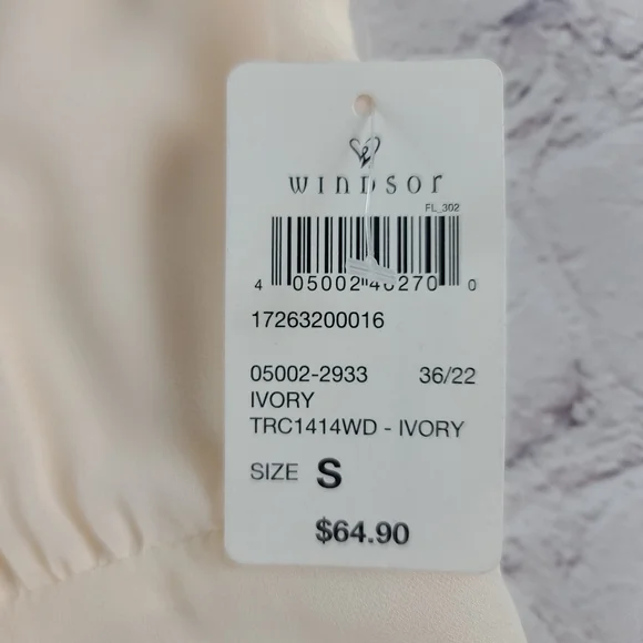 Windsor Size Small Kaylee Formal Chiffon Lace-Up Long Dress  Cream NEW - Picture 11 of 11